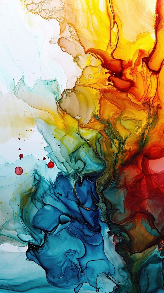  Fluid oil and ink art abstract painting backgrounds. AI generated Image by rawpixel.