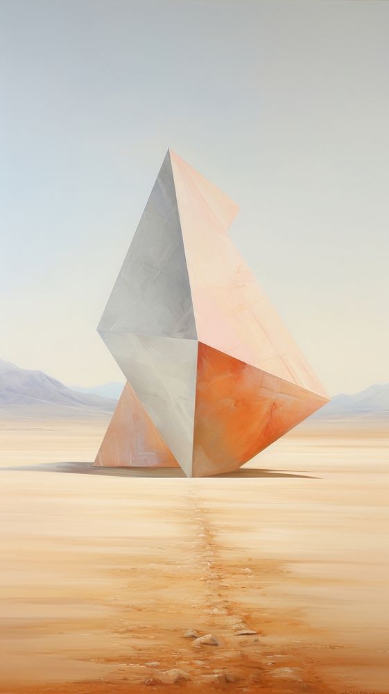  Geometric shape outdoors pyramid desert. AI generated Image by rawpixel.