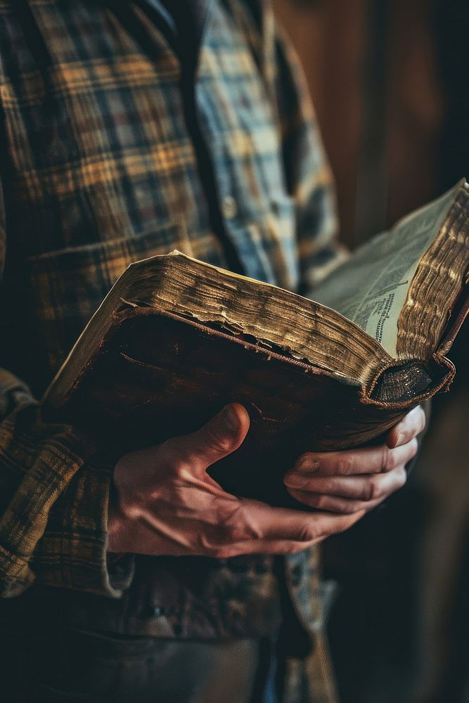 Man Holding Bible publication holding reading. AI generated Image by rawpixel.