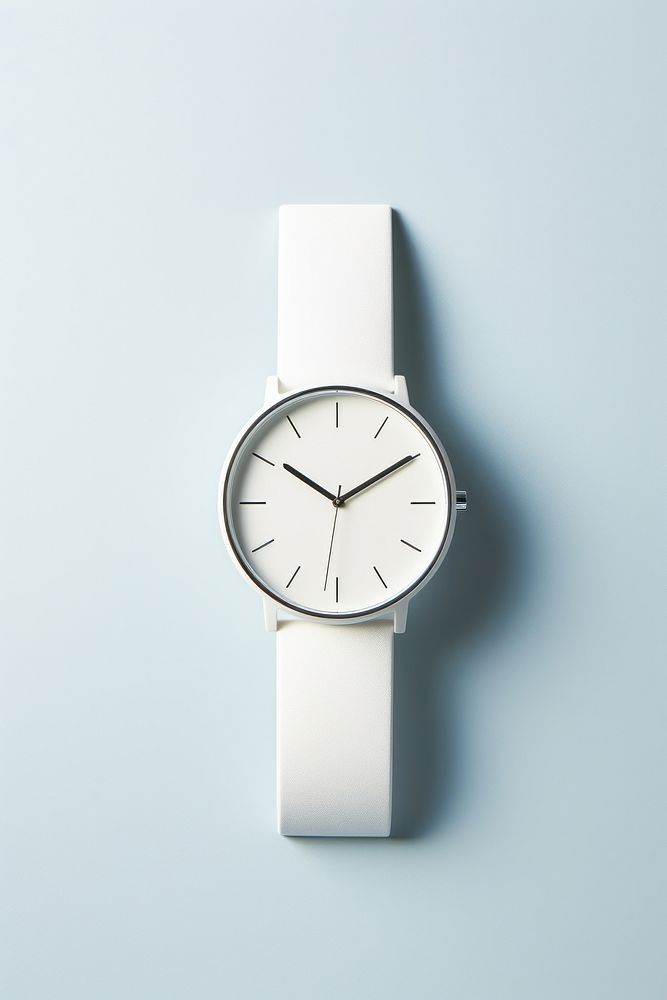 Minimalist white watch wristwatch clock accuracy deadline.