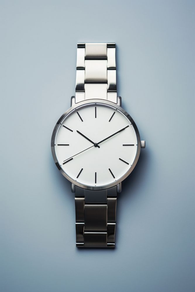 Stainless-steel watch wristwatch accuracy number silver.