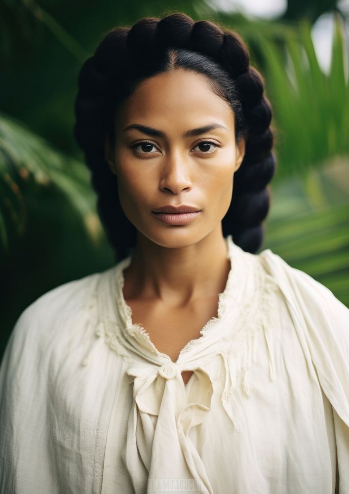 A Tonga woman in traditional clothe portrait adult photo.