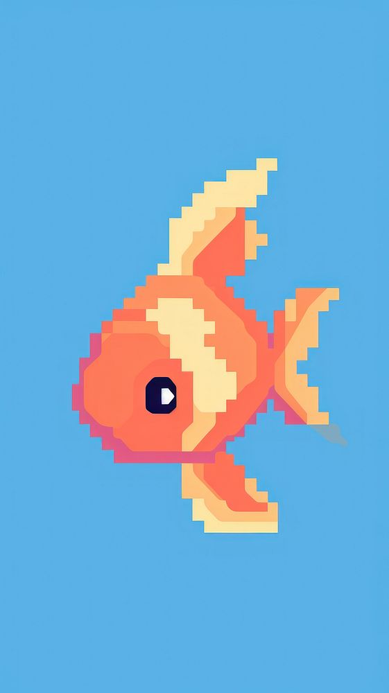 Cute goldfish aquarium pixelated swimming. | Premium Photo Illustration ...