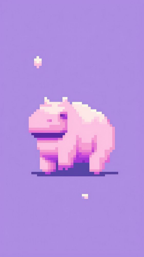 Hippo purple representation pixelated.