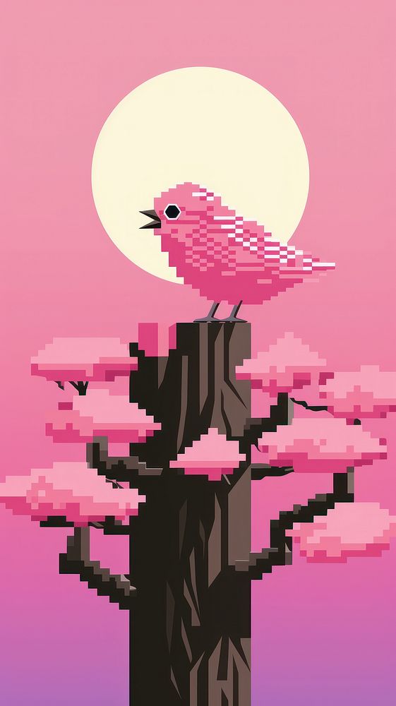Pink bird outdoors graphics nature.