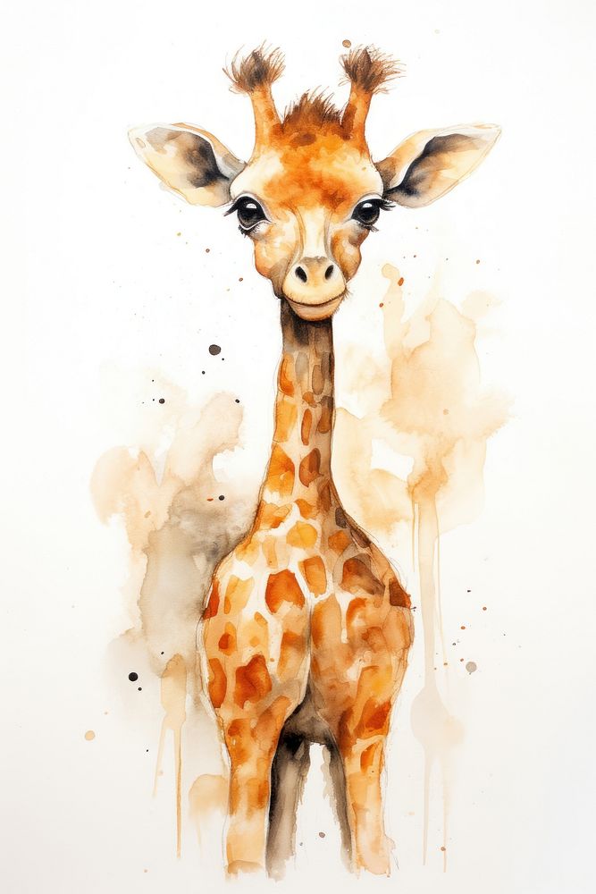  Giraffe wildlife drawing animal. AI generated Image by rawpixel.