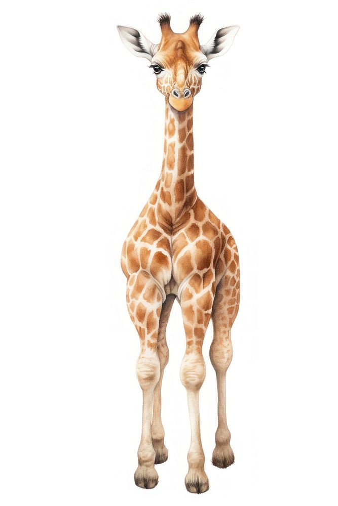  Giraffe wildlife drawing animal. AI generated Image by rawpixel.