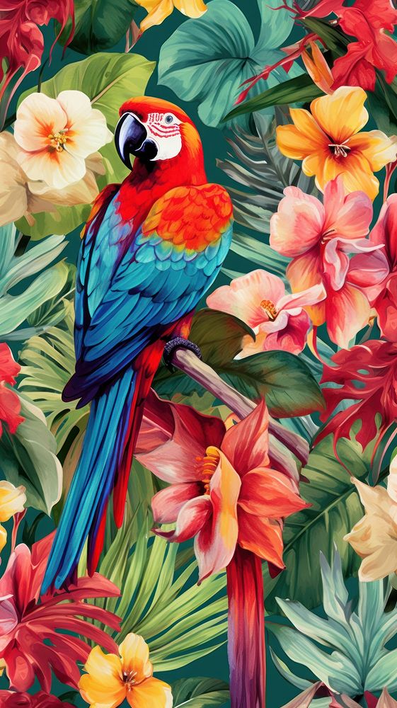 Tropical pattern flower parrot.
