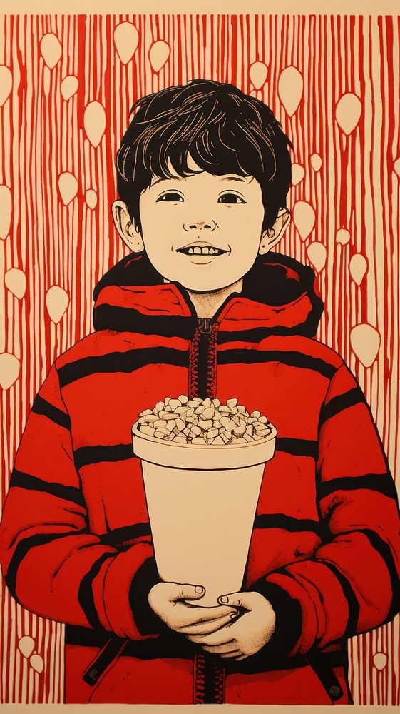Boy holding popcorn representation creativity portrait. AI generated Image by rawpixel.