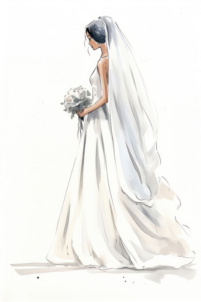 Bride fashion wedding cartoon.