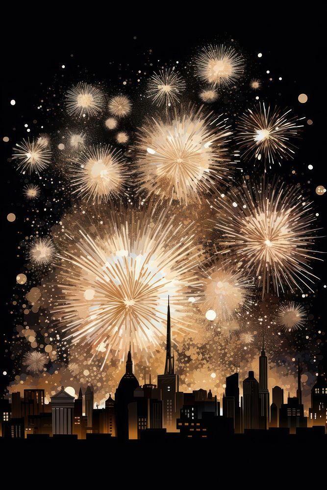 Fireworks outdoors night city. AI generated Image by rawpixel.