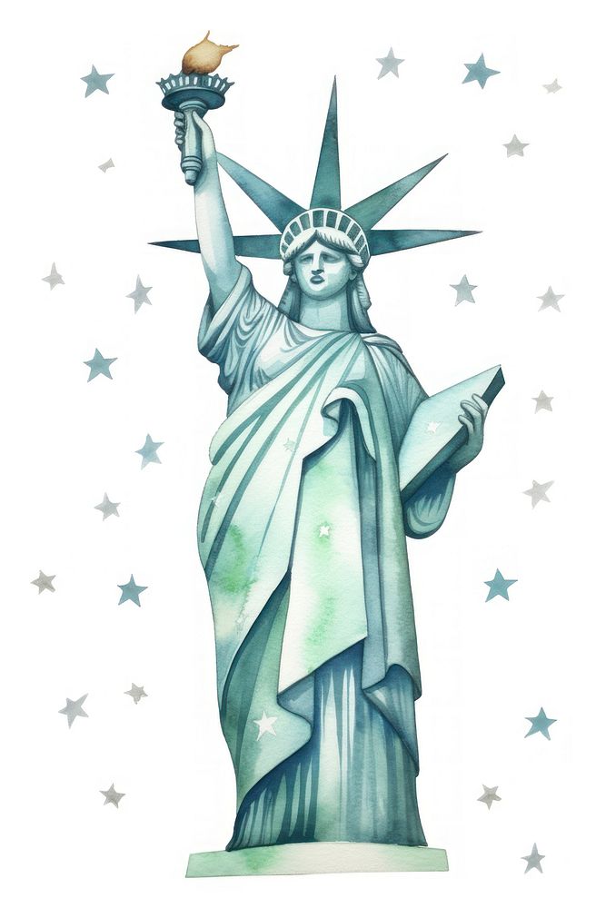 Statue of liberty sculpture art white background.