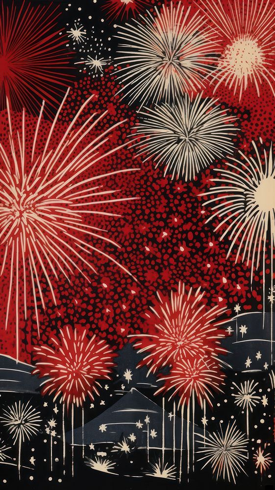 Fireworks festival pattern celebration backgrounds. AI generated Image by rawpixel.