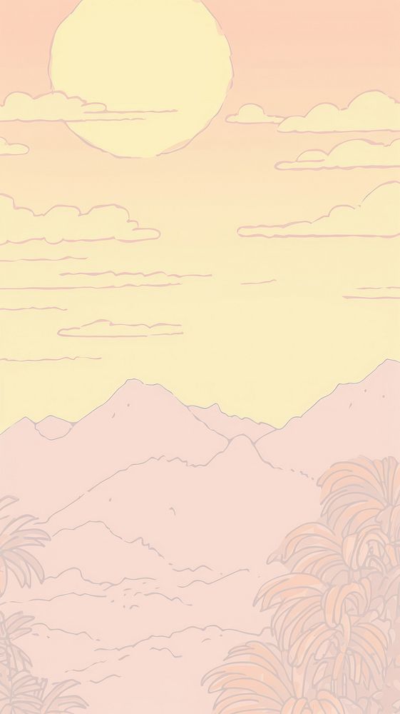  Sunrise outdoors drawing nature. AI generated Image by rawpixel.