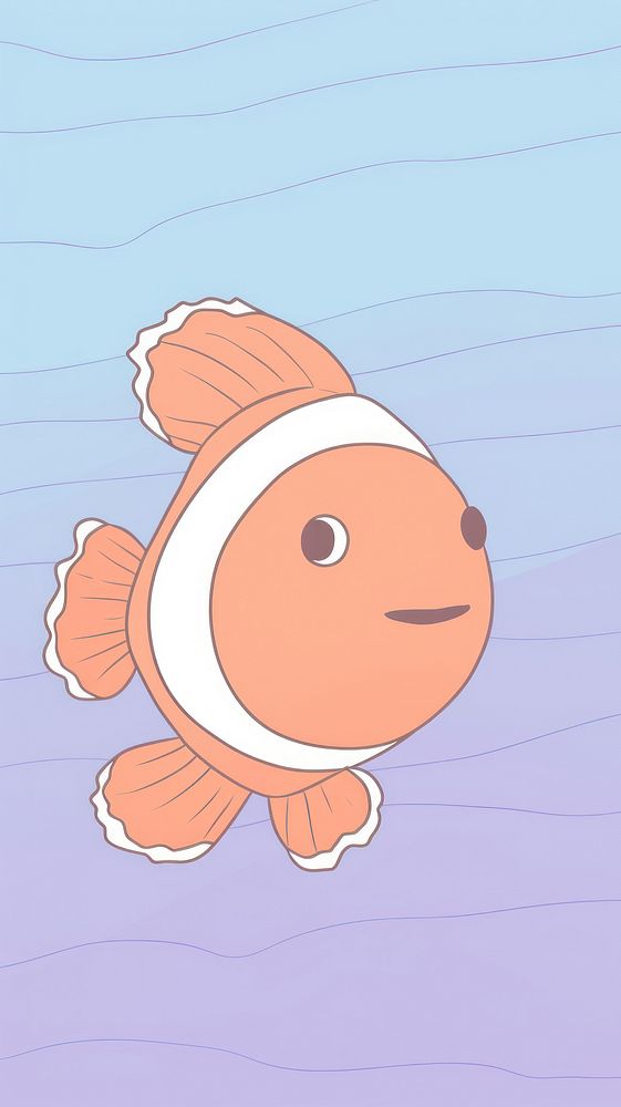 Cute Clownfish cartoon animal underwater. AI generated Image by rawpixel.