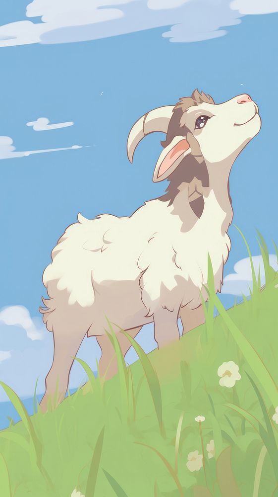  Goat livestock grassland animal. AI generated Image by rawpixel.