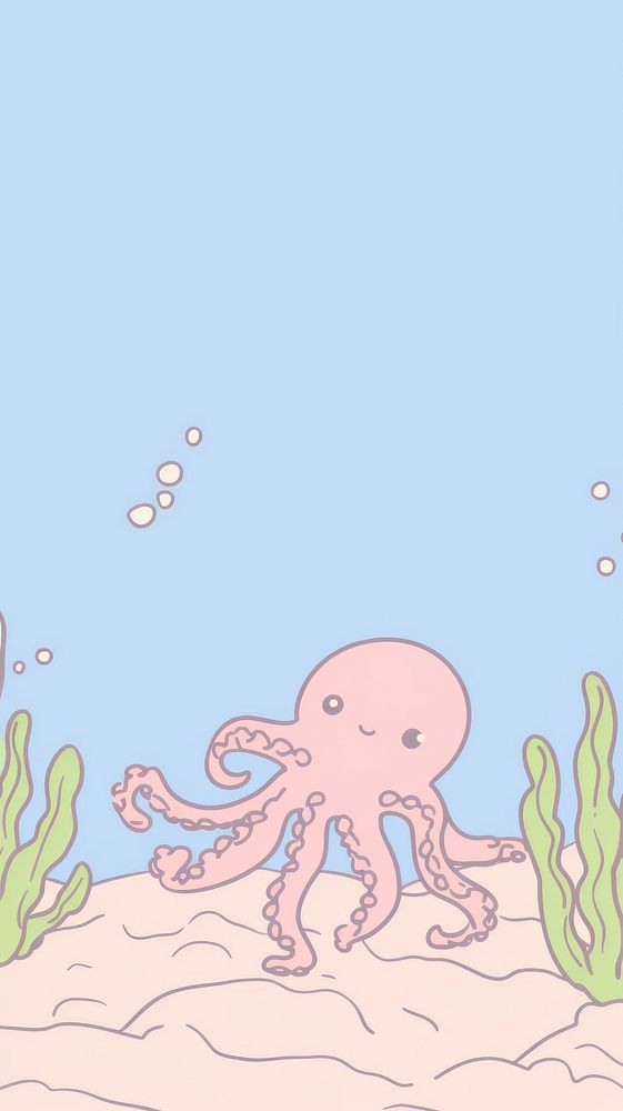  Octopus octopus wildlife cartoon. AI generated Image by rawpixel.