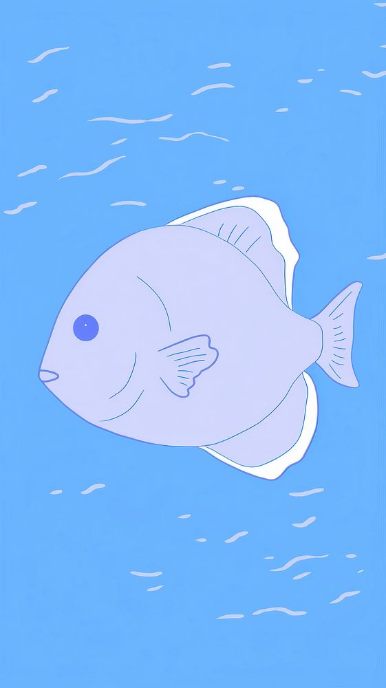  Royal Blue Tang Fish fish swimming aquarium. AI generated Image by rawpixel.