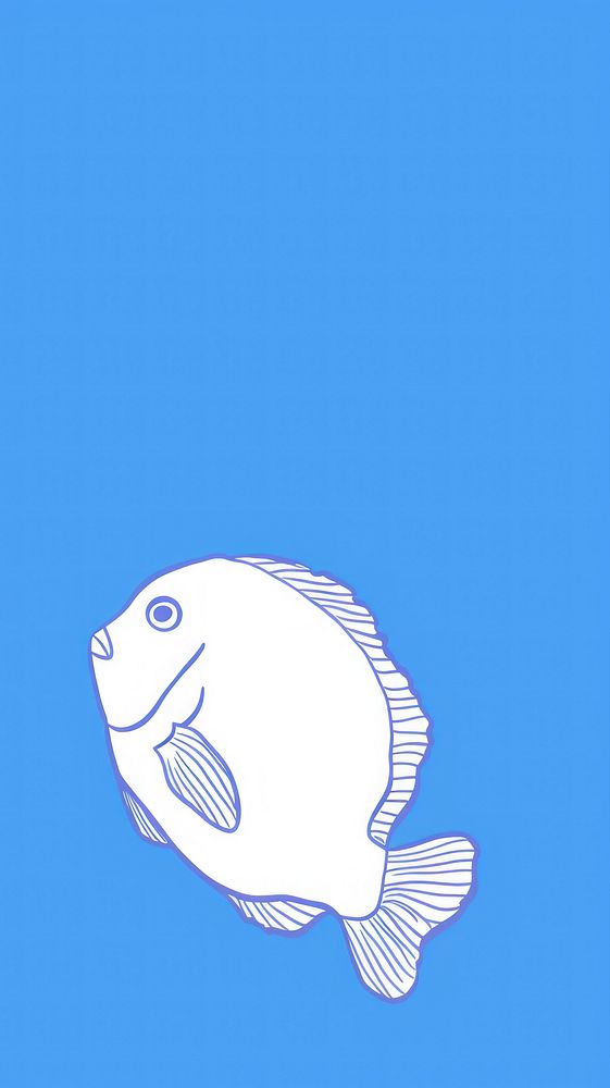  Royal Blue Tang Fish fish swimming drawing. AI generated Image by rawpixel.