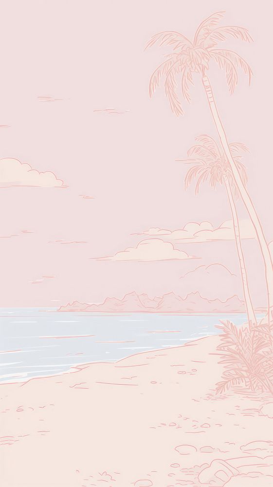  Beach drawing outdoors sketch. AI generated Image by rawpixel.