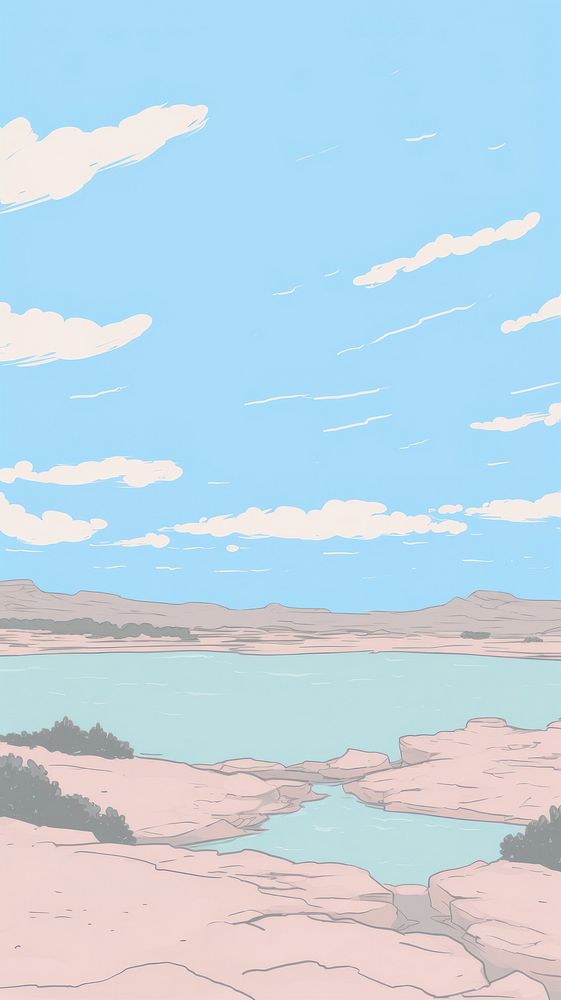  Dead Sea outdoors drawing nature. AI generated Image by rawpixel.