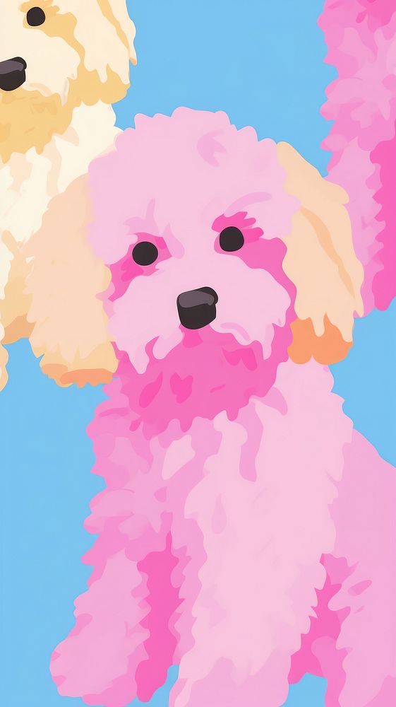  Cute dog wallpaper mammal poodle animal. AI generated Image by rawpixel.