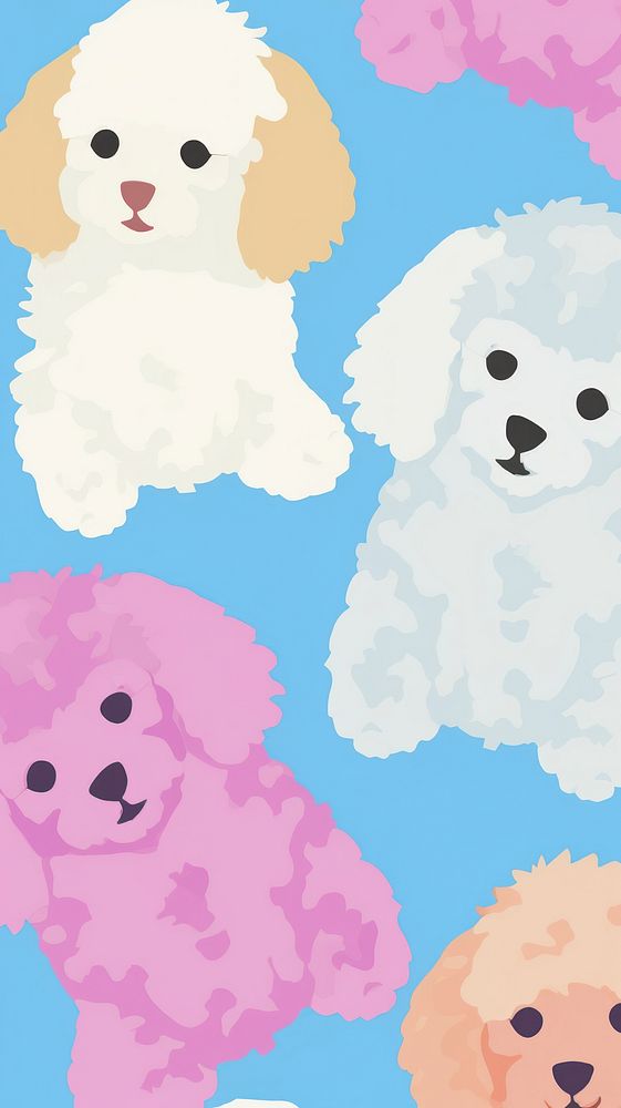  Cute dog wallpaper poodle animal mammal. AI generated Image by rawpixel.