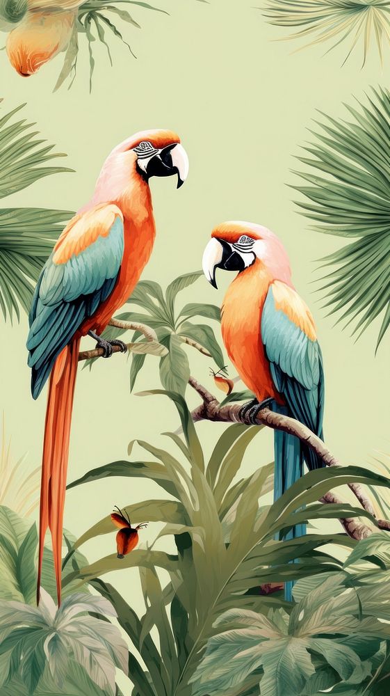Tropical Tropical plant bird.