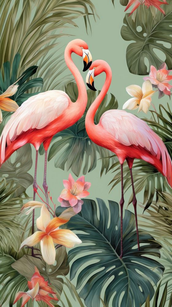 Tropical Tropical flamingo bird.