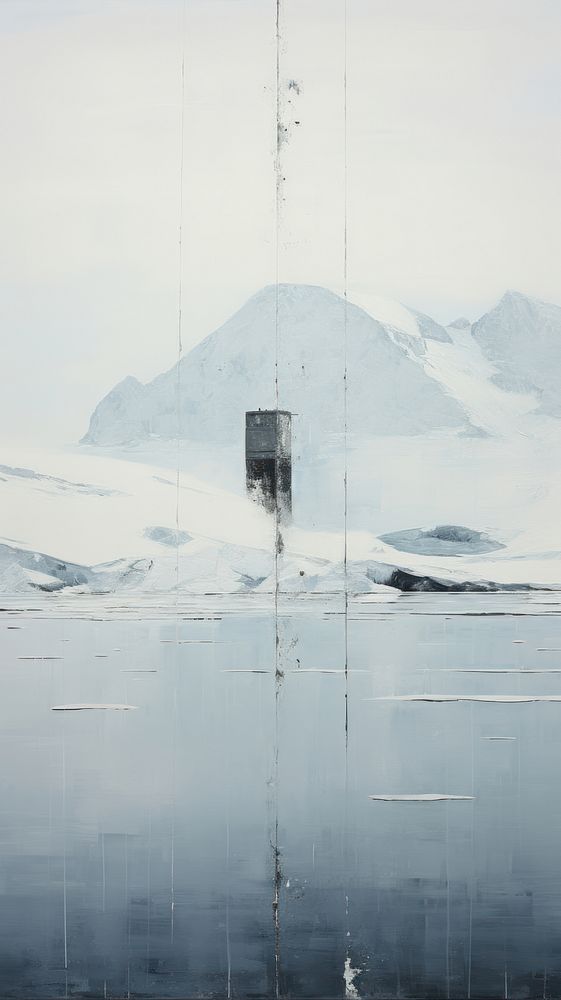  Antarctica mountain outdoors painting. AI generated Image by rawpixel.