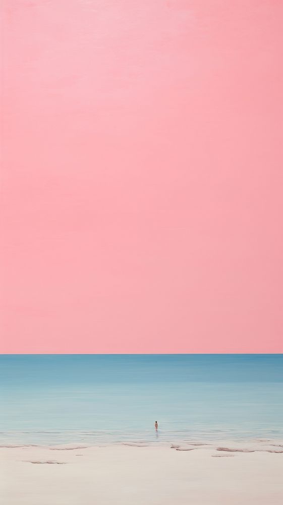  Pink Beach beach outdoors horizon. AI generated Image by rawpixel.