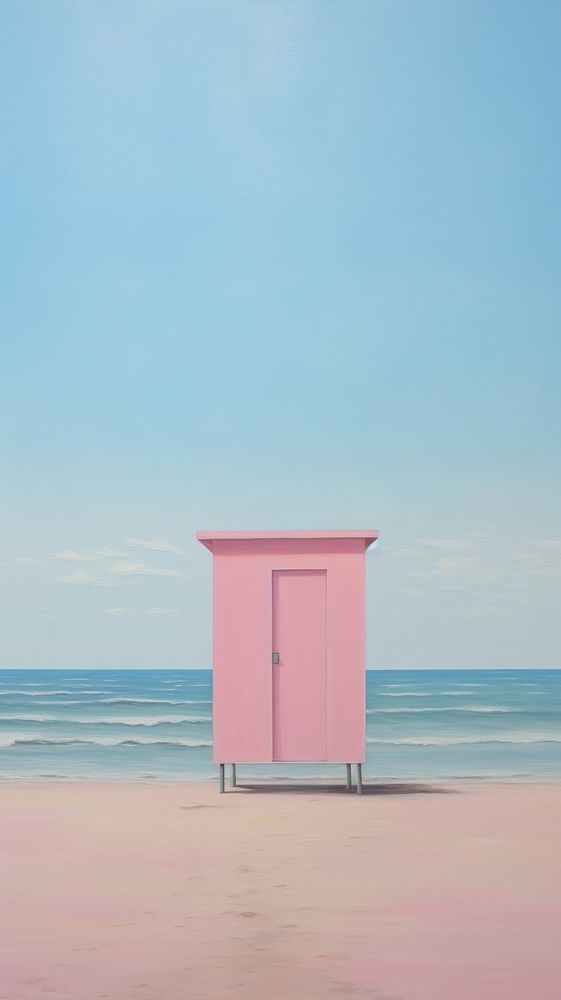  Pink Beach beach architecture outdoors. AI generated Image by rawpixel.