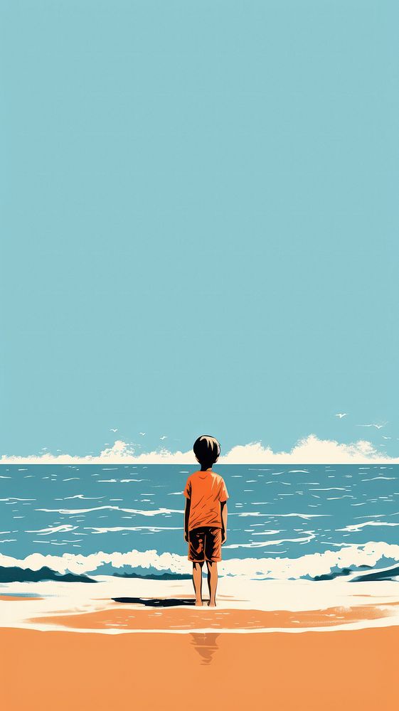  Summer beach standing outdoors. AI generated Image by rawpixel.