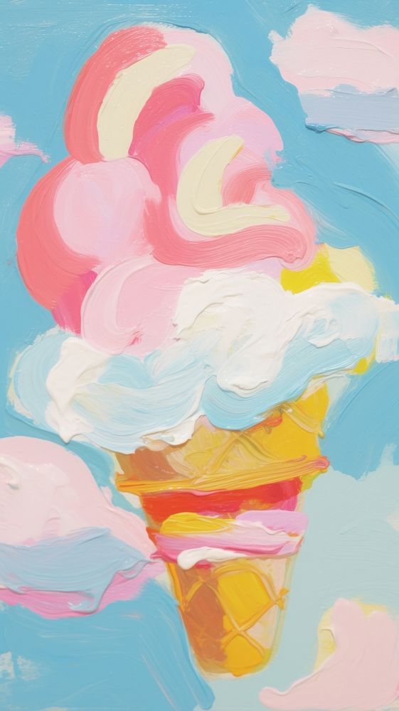 Cute icecream painting art backgrounds.