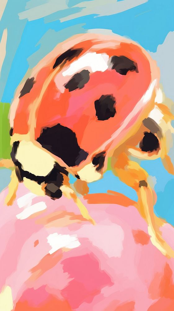 Cute ladybug painting art backgrounds.