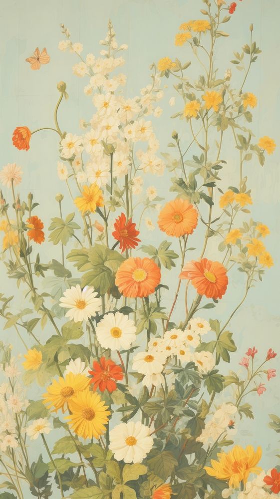  Summer florals painting pattern flower. AI generated Image by rawpixel.