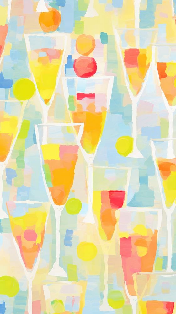  Colorful summer cocktail pattern painting backgrounds refreshment. AI generated Image by rawpixel.