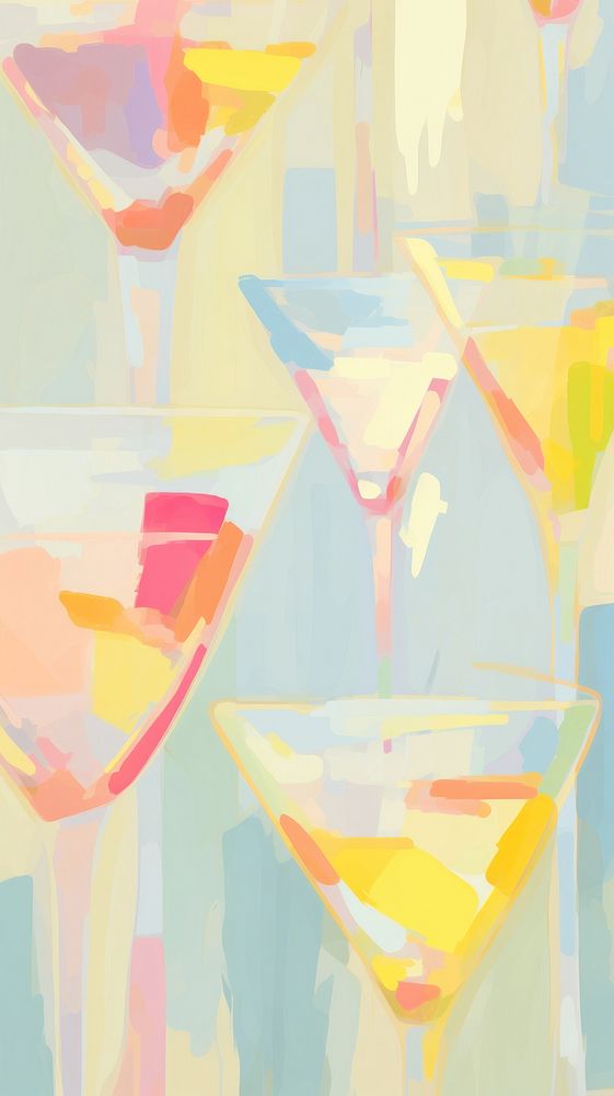  Colorful summer cocktail pattern backgrounds painting martini. AI generated Image by rawpixel.