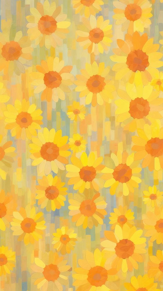  Sunflower pattern backgrounds painting petal. AI generated Image by rawpixel.