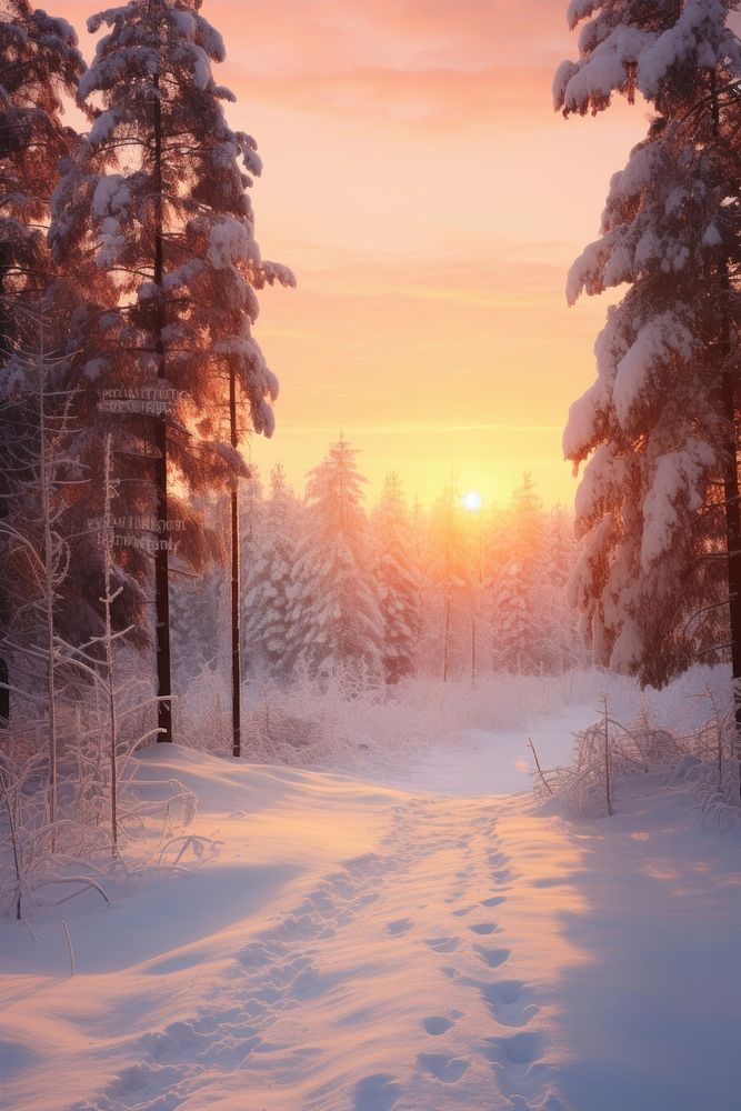 Winter landscape sunlight outdoors.