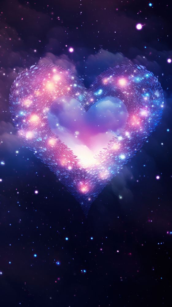 Cute big heart galaxy wallpaper | Free Photo Illustration - rawpixel