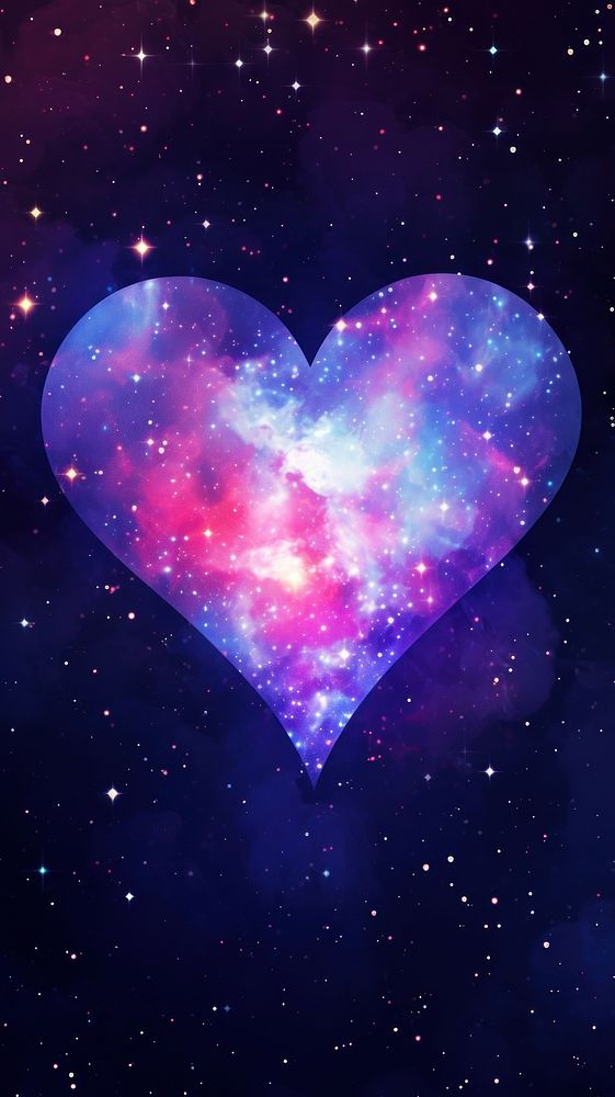 Cute big heart galaxy wallpaper | Free Photo Illustration - rawpixel