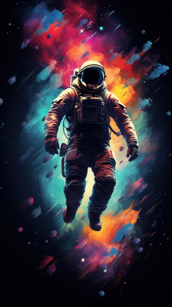 Galaxy astronaut watercolor wallpaper universe space adult.