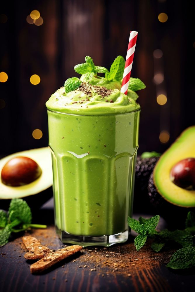 Smoothies avocado smoothie milkshake drink. AI generated Image by rawpixel.