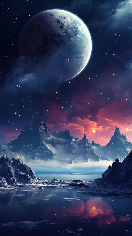 Space art wallpaper landscape astronomy outdoors.