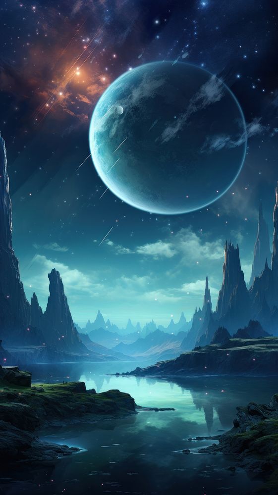 Space art wallpaper landscape astronomy outdoors.