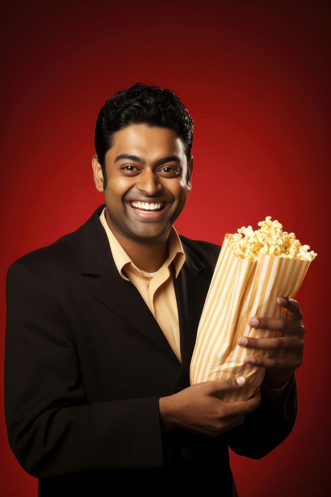 Indian portrait popcorn smiling. AI | Premium Photo - rawpixel