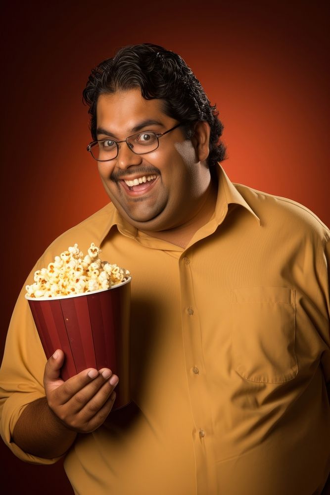 Indian popcorn portrait smiling. AI generated Image by rawpixel.