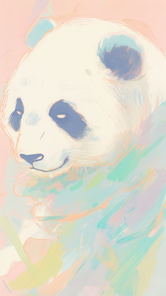 Cute panda painting drawing animal.