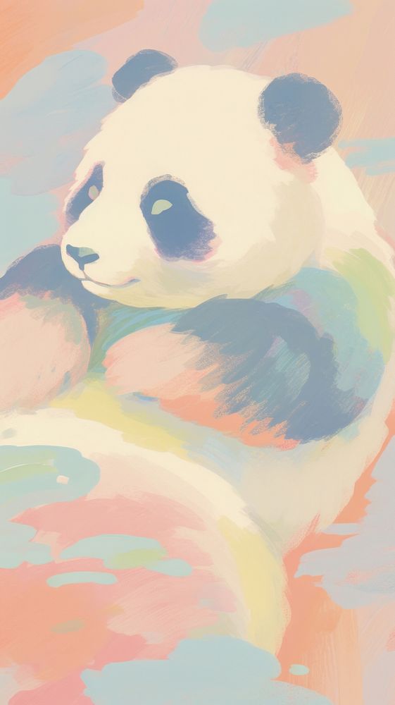 Cute panda backgrounds painting drawing.